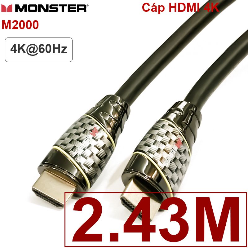  Cáp HDMI 2.0 4K60Hz Monster siêu chống nhiễu tốc độ cao 21.6Gbps 1M đến 15 mét 