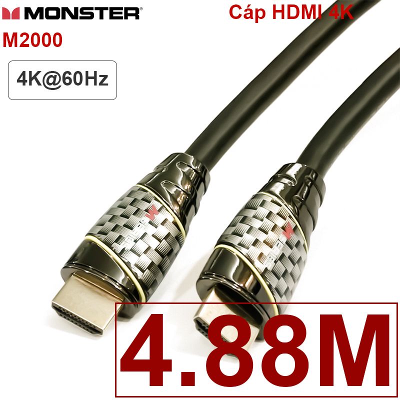  Cáp HDMI 2.0 4K60Hz Monster siêu chống nhiễu tốc độ cao 21.6Gbps 1M đến 15 mét 