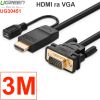 HDMI sang VGA 1080P 1.5M 2M 3M Ugreen hỗ trợ nguồn - Dây cáp HD sang VGA