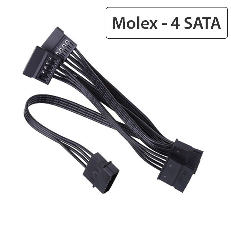  Cáp nguồn Molex IDE ra 4/5 Sata 65Cm 