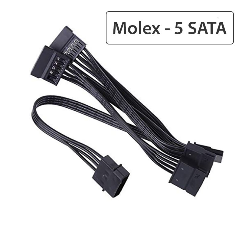  Cáp nguồn Molex IDE ra 4/5 Sata 65Cm 