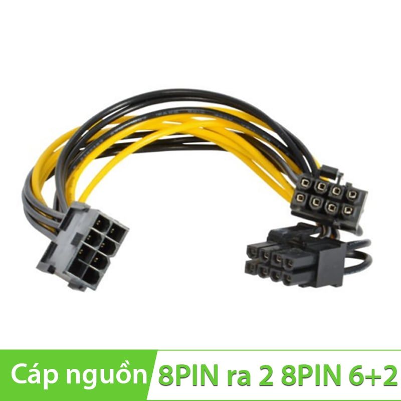 Cáp nguồn molex 8PIN ra 2 8PIN 6+2 20Cm