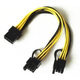  Cáp nguồn molex 8PIN ra 2 8PIN 6+2 20Cm 