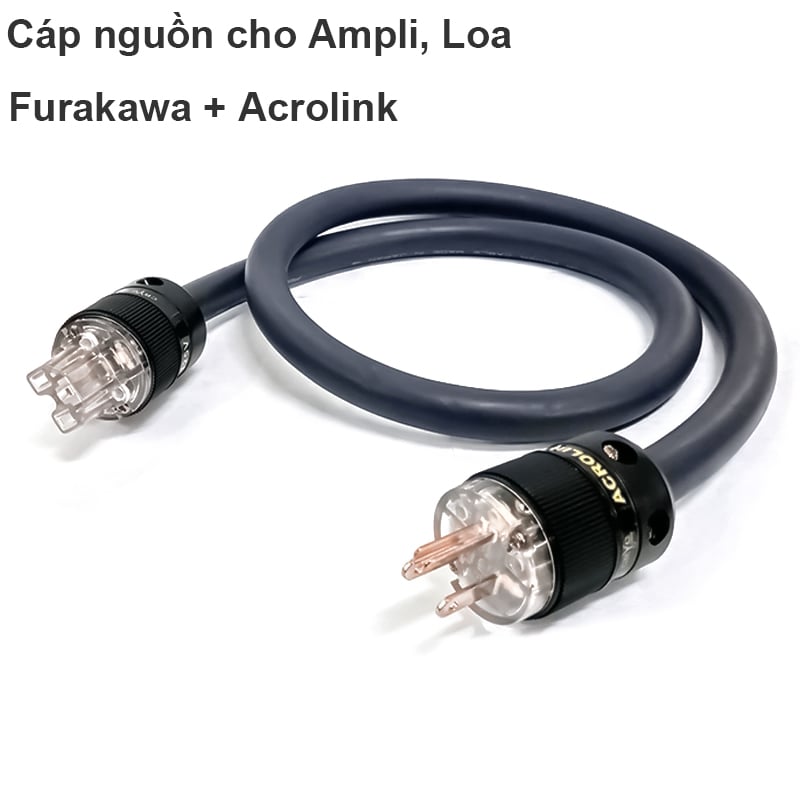 Cáp nguồn cho Ampli hi-end 1 mét (phích cắm ACROLINK - CRYO, cáp nguồn  Furukawa)