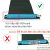 Dây riser nối dài chân cắm PCI-E 16X 3.0 32Gbps cho card màn hình 30Cm bẻ góc trên (không cần cấp nguồn)