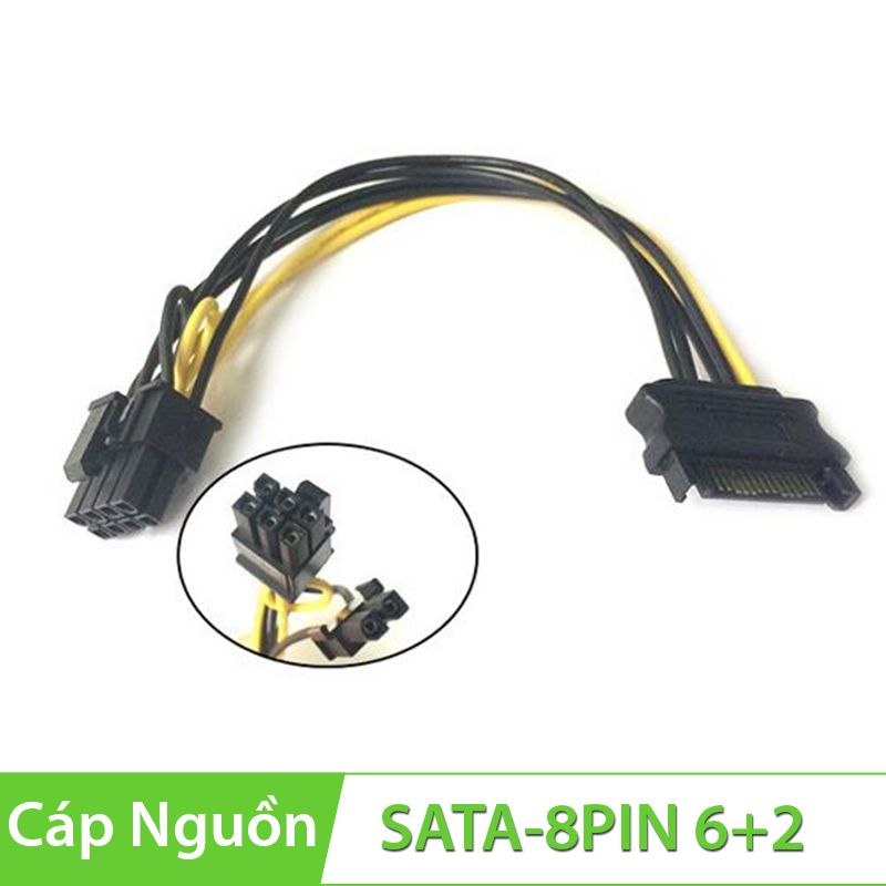 Cáp nguồn SATA to 8pin (2+6), Cáp nguồn phụ kiện điện tử