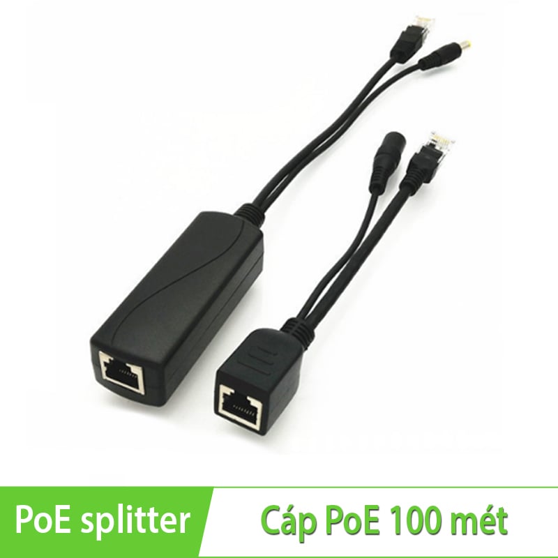 Cáp POE cho Camera IP Injector+Splitter 12V-1A 100m