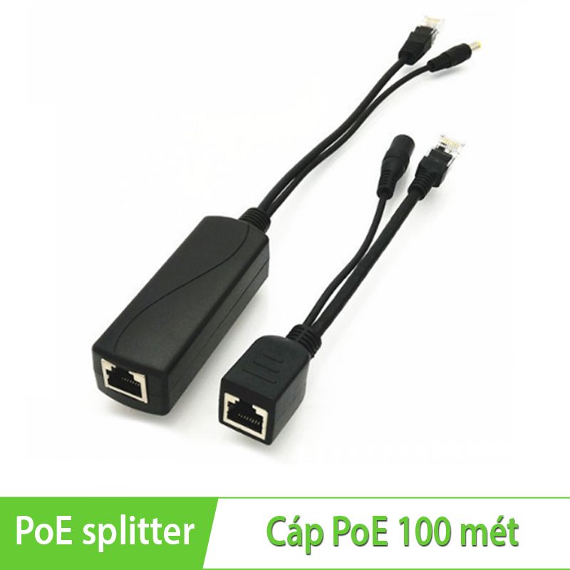  Cáp POE cho Camera IP Injector+Splitter 12V-1A 100m 