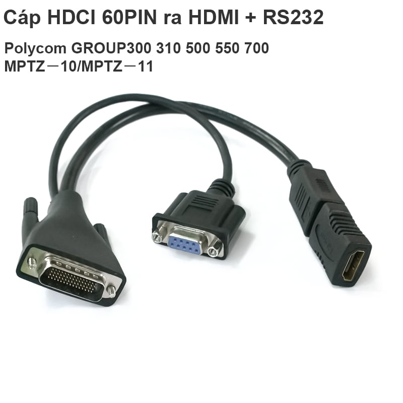 Cáp HDCI 60PIN ra HDMI + RS232 30Cm - Polycom GROUP300 310 500 550 700/MPTZ－10/MPTZ－11