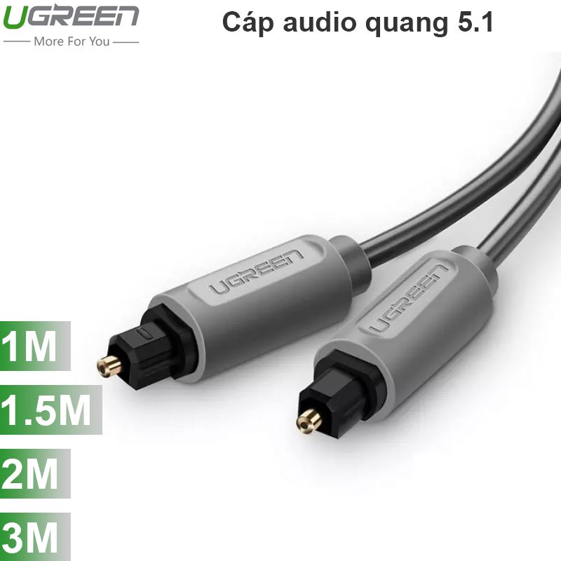 Cáp âm thanh quang toslink optical Ugreen vỏ nhựa 1M 1.5M  2M 3M