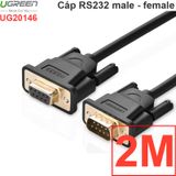  Cáp RS232 DB9 COM9 nối thẳng 1 đầu cái 1 đầu đực male - female UGREEN 1.5M 2M 3M 5M 