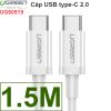 Cáp USB type-C sang USB type-C 2.0 sạc điện 3A PD60W Ugreen 0.5M-1M-1.5M-2M