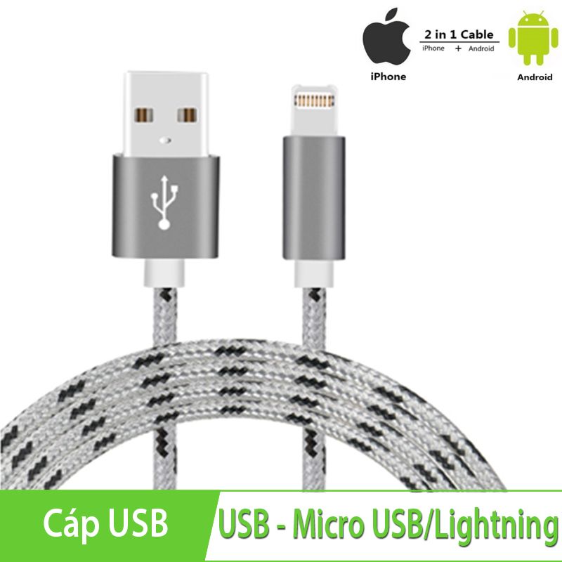 Cáp USB ra Lightning và Micro USB, Cáp USB phụ kiện điện tử