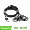 Cáp chuyển USB ra 4 cổng RS232 COM9 DB9 UGREEN 30770 1.5 mét