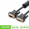 Cáp VGA UGREEN nối dài 1 đầu đực 1 đầu cái 2M | 3M đầu cáp mạ vàng 24k chống nhiễu