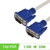 Cáp VGA 1.5 mét đến 30m màu trắng, loại thường, cáp VGA phụ kiện điện tử