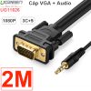 Dây cáp VGA 3+9 liền Audio 3.5mm 2M | 3M | 5M hỗ trợ âm thanh 2 kênh full HD 1080P chính hãng UGREEN