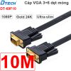 Cáp VGA 3+6 mỏng dẹt full HD1080P mạ vàng 24K DTECH 1.8M 3M 5M 10M 15M 20M