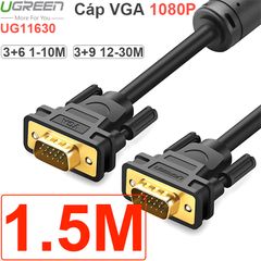 1.5M I UG11630 / Dây cáp VGA D-SUB 15PIN 3+6 Ugreen 1.5 mét I UG 11630