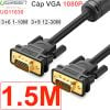 Cáp VGA UGREEN chuẩn 3C+6 3C+9 đầu cáp mạ vàng, cáp tròn 1.5M 3M 5M 8M 10M 12M 15M 20M 30M