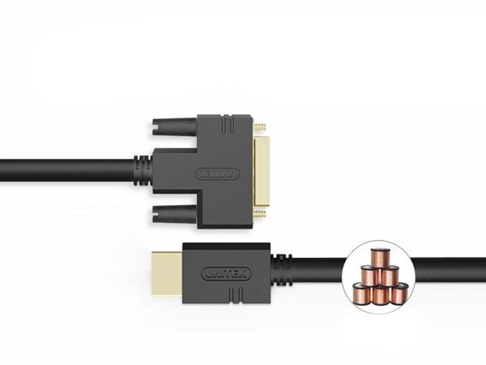  Cáp HDMI to DVI 24+1 UNITEK 1M-15M hỗ trợ full HD 1920*1080P, Cáp HDMI phụ kiện điện tử 