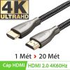 Cáp HDMI 2.0 4K60Hz Ultra HD vỏ Carbon đầu kim loại 1 mét đến 20 mét chính hãng Ugreen