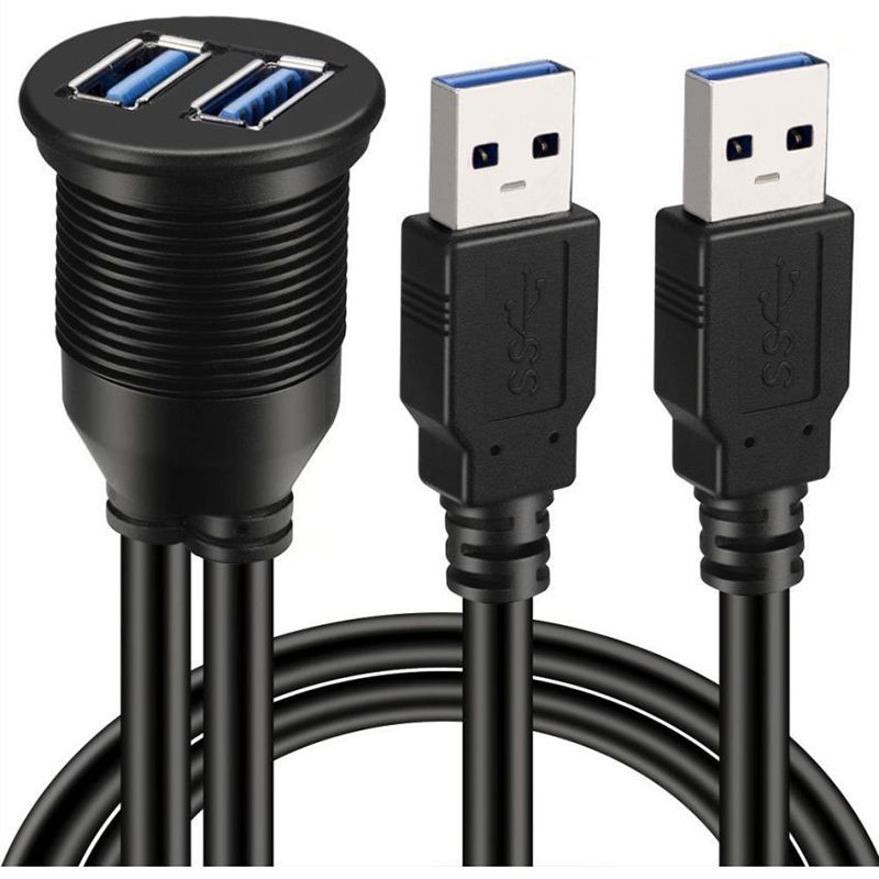  Cáp nối dài USB 3.0 1 mét lắp bảng điều khiển 2 cổng - USB 3.0 Flush Mount Cable Dual port 