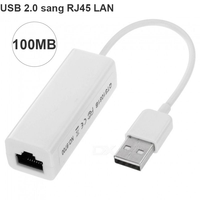 USB 2.0 sang LAN RJ45 10/100 Mbps cho tính bàn, laptop