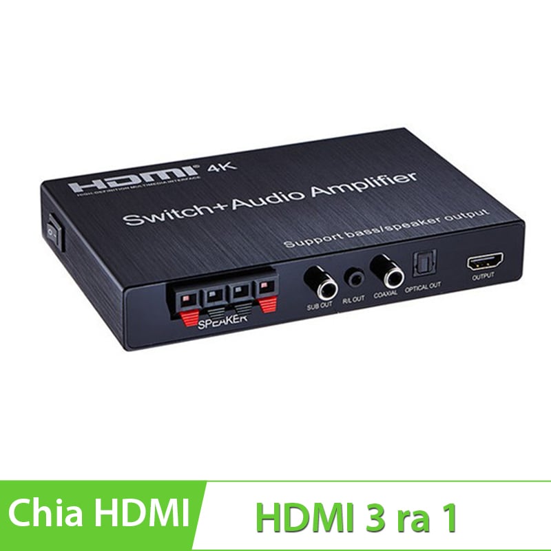 Bộ chia HDMI 3x1 Port+ Audio Amplifier, 4K x 2K B-GO