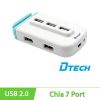 HUB chia cổng USB 2.0 7 port có cấp nguồn ngoài DTECH DT-3082 (hàng thanh lý)