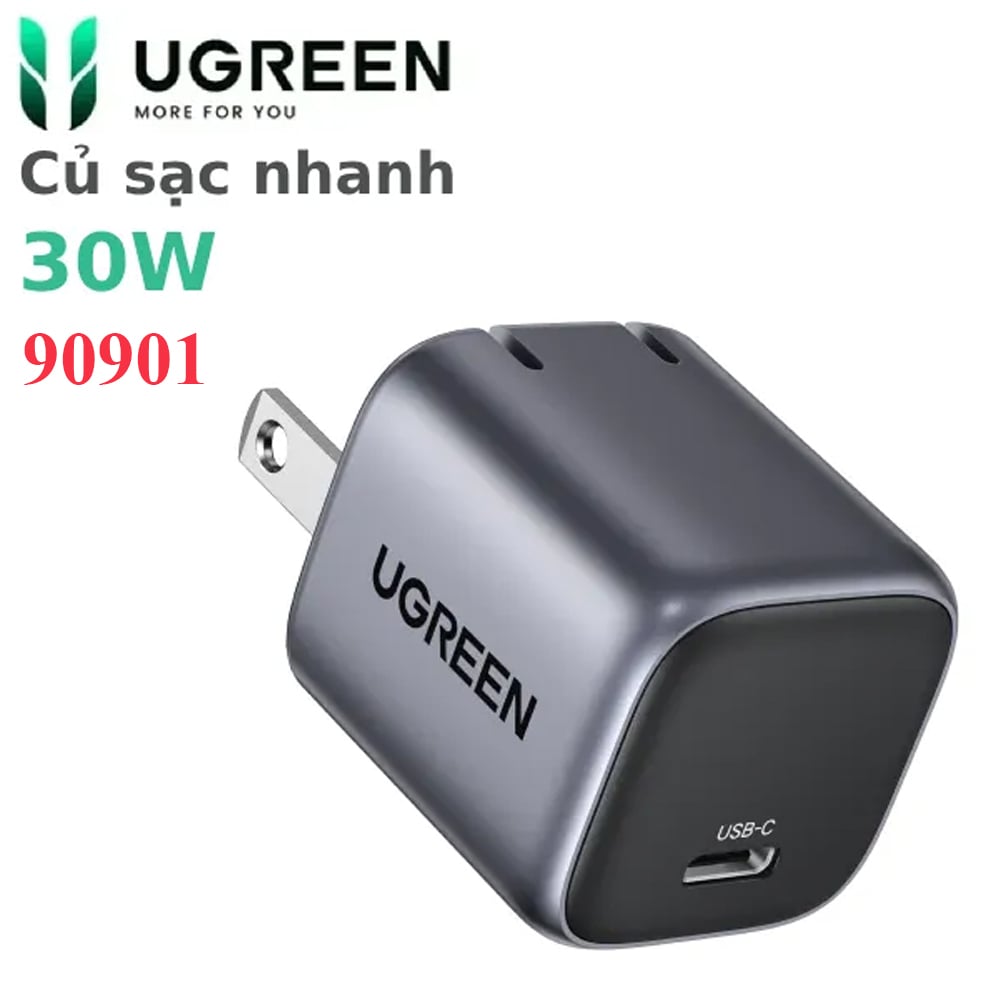 Củ sạc nhanh 30W USB Type C GaN Hỗ trợ QC4+, PD3.0 Ugreen 90901 CD319