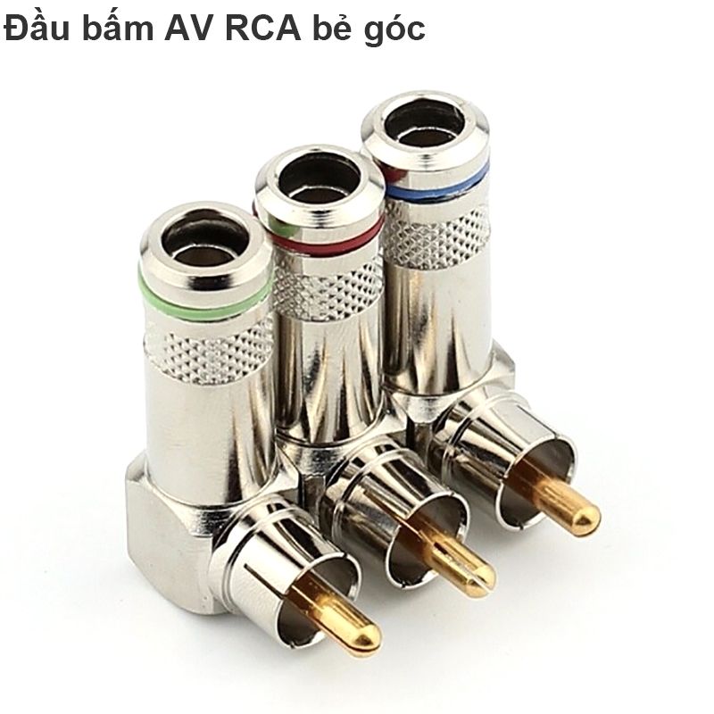  Đầu bấm jack cắm audio video AV RCA cong vuông góc (1 chiếc) 