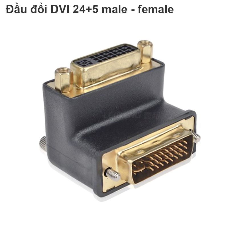 Đầu nối DVI 24+5 Male to Female bẻ góc 90 độ phải