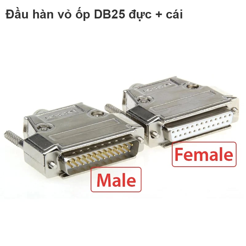 Đầu hàn vỏ ốp DB25 Male | Đầu hàn vỏ ốp DB25 Female (1 chiếc)