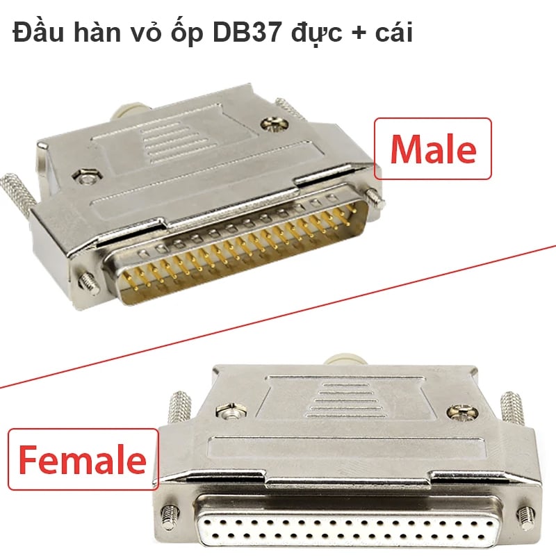 Đầu hàn vỏ ốp DB37 Male | Đầu hàn vỏ ốp DB37 Female (1 chiếc)