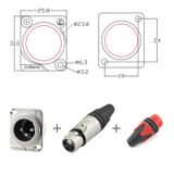  Đầu hàn cổng XLR Male  gắn trên tường bảng điều khiển Coraon LC3MD-W LC3MD-B 