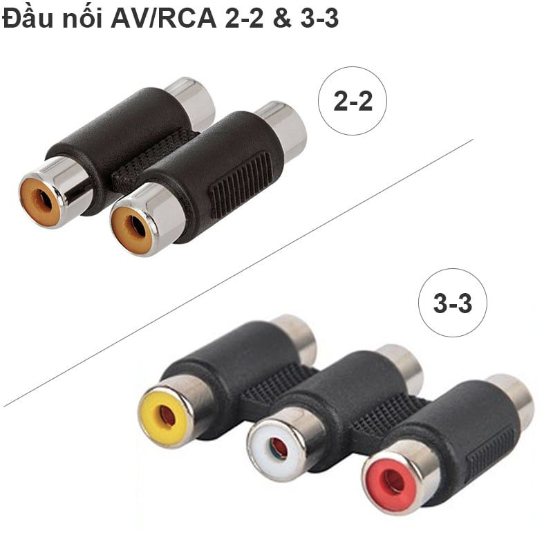 Đầu nối cáp AV 2 ra 2 và 3 ra 3