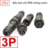  Đầu hàn jack nối Cáp điện Dây loa 3pin chống nước IP67 M16 ZSJ 