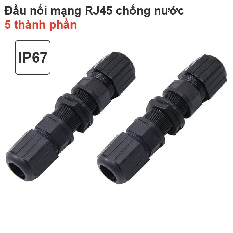 Đầu nối mạng RJ45 CAT5 CAT6 chống nước IP67 5 thành phần