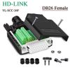 Đầu bấm cổng DB26 đực male bắt vít kèm vỏ ốp nhựa chân đồng HD-LINK YL-SCC-26M