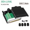 Đầu bấm cổng DB37 cái female bắt vít kèm vỏ ốp nhựa chân đồng HD-LINK YL-SCD-37F