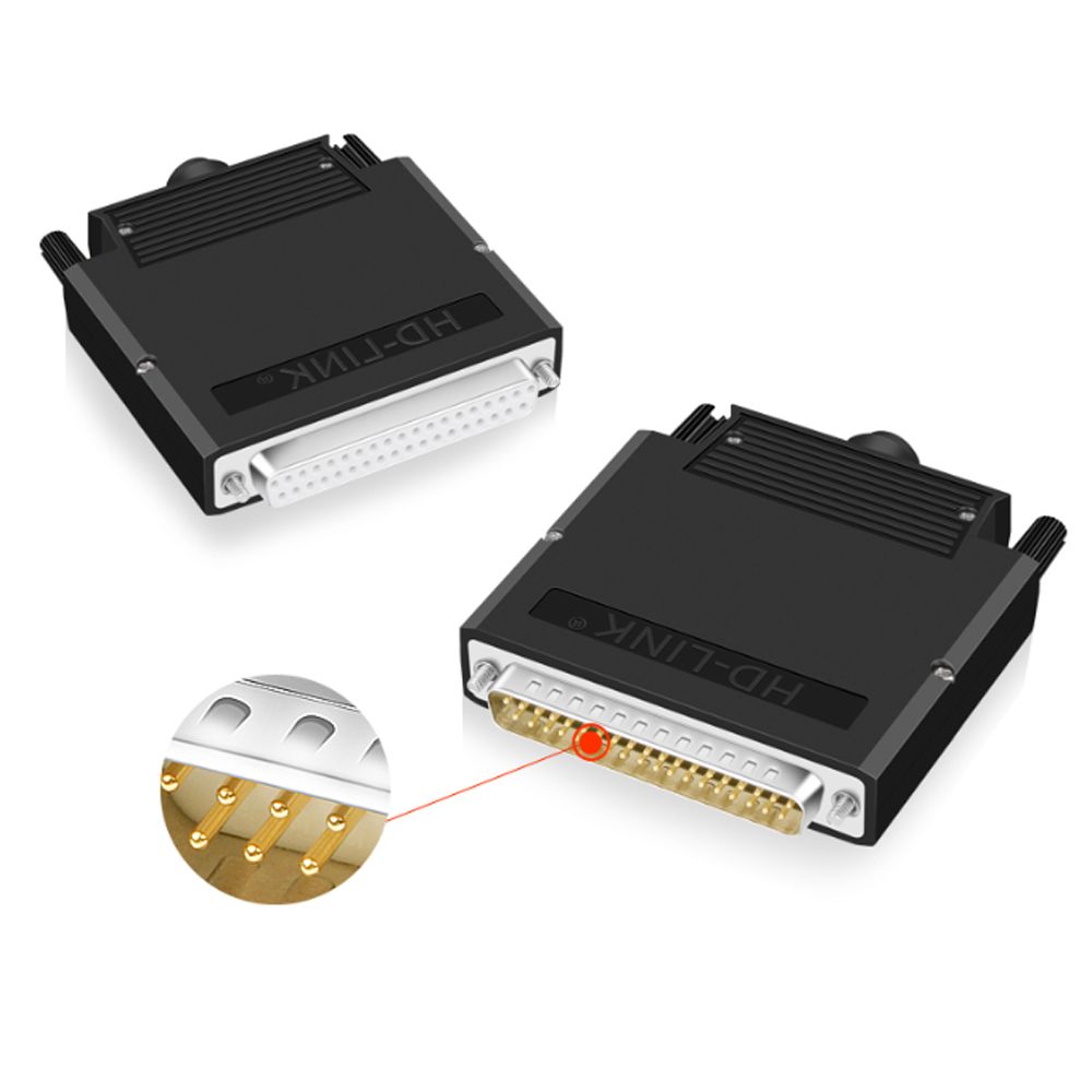 Đầu bấm cổng DB37 đực male bắt vít kèm vỏ ốp nhựa chân đồng HDLINK