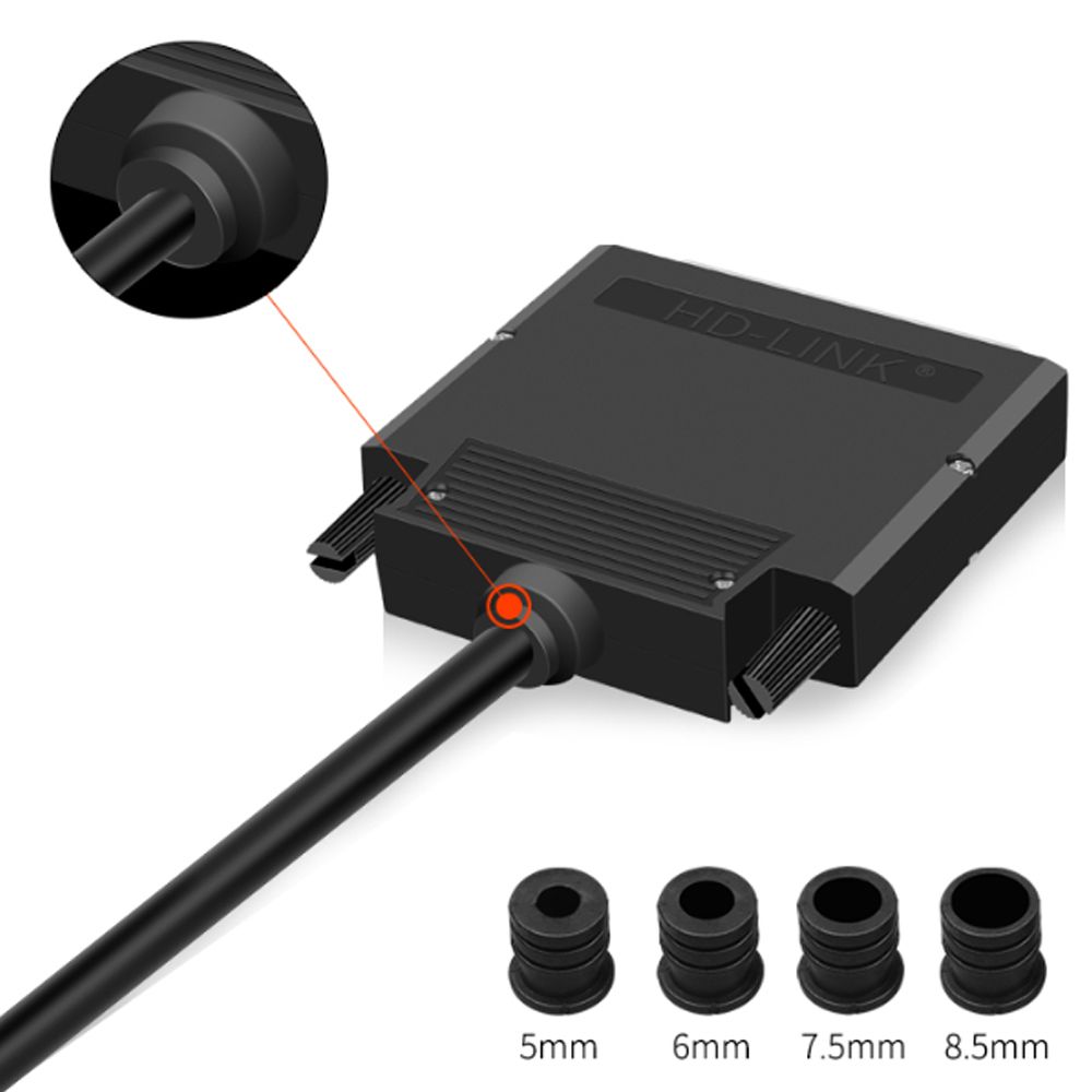 Đầu bấm cổng DB37 cái female bắt vít kèm vỏ ốp nhựa chân đồng HDLINK