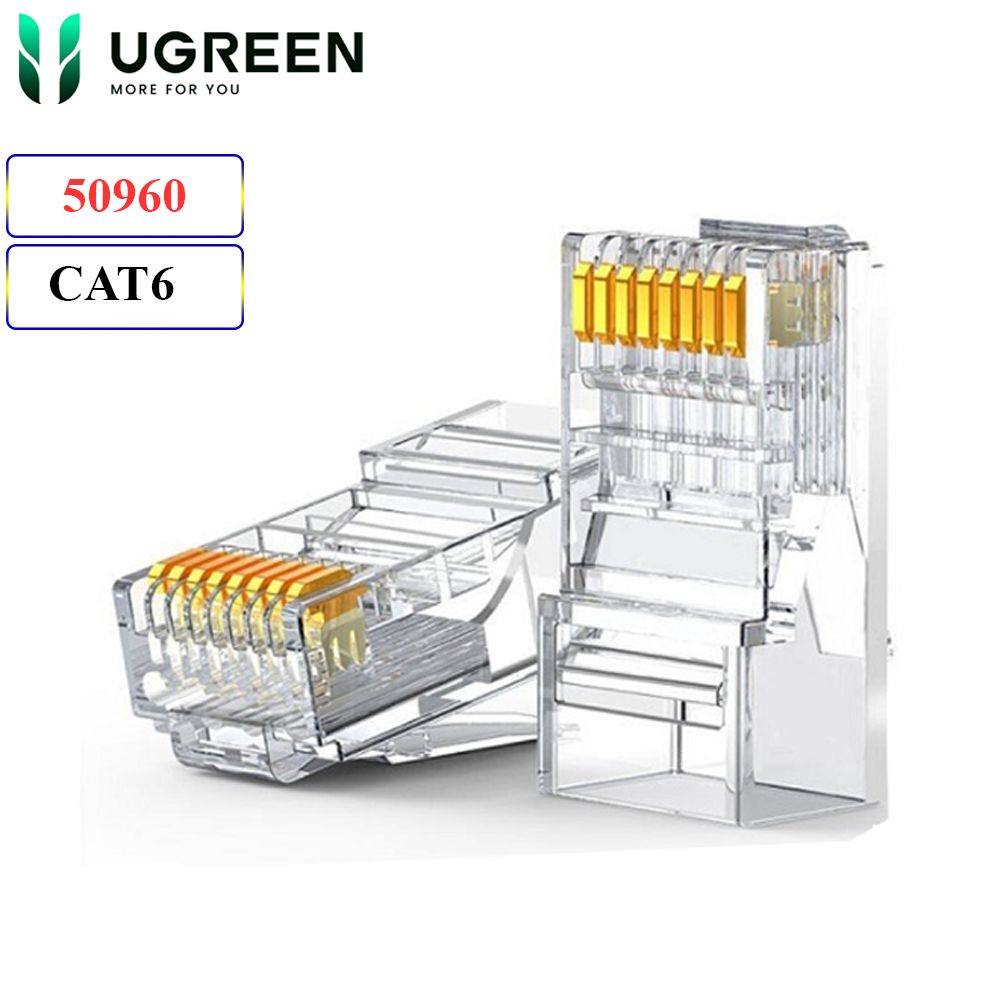 Hạt mạng, đầu bấm mạng CAT6 UTP Ugreen 50960 ( hộp 100 hạt )