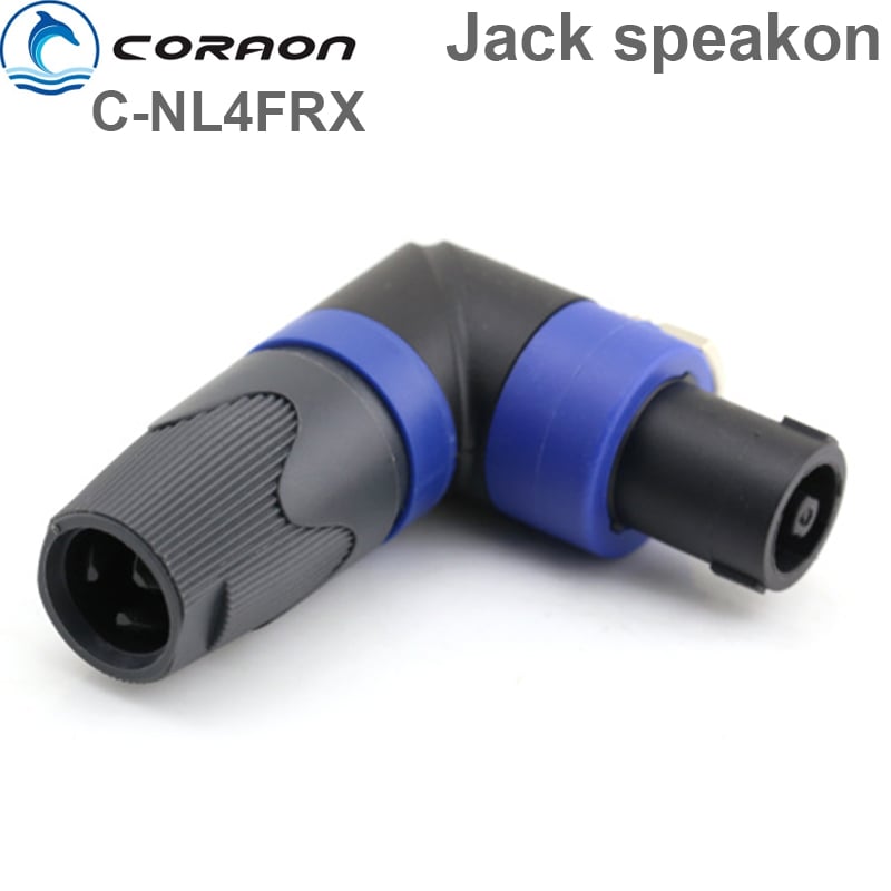 Jack cắm loa speakon 4 lõi bẻ góc Coraon C-NL4FRX - Giắc cắm loa Speakon