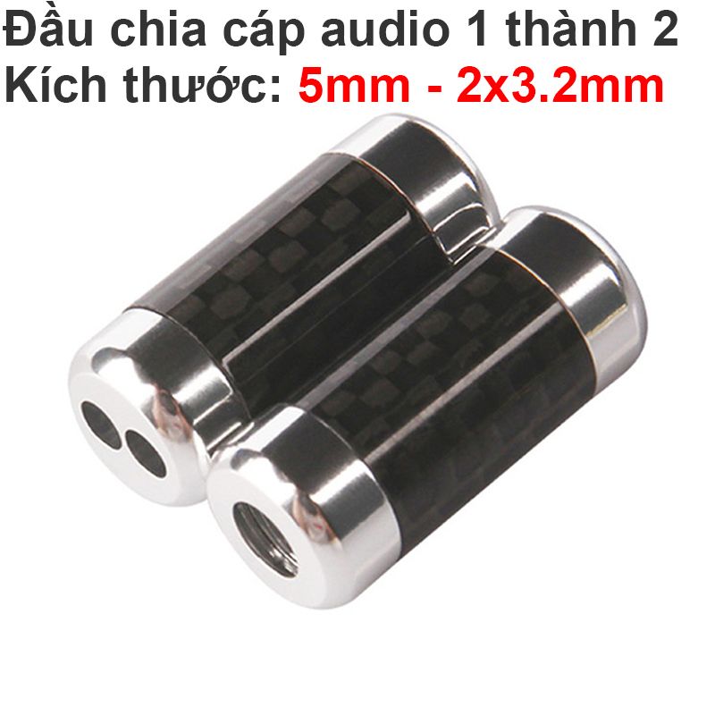  Cục chia chữ Y tự chế cho dây Cáp audio 3.5mm Cáp tai nghe - Hợp kim nhôm carbon 