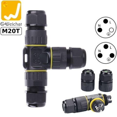 Đầu nối dây điện chống nước chữ T chuẩn IP68 chính hãng E-Weichat EW-M20T