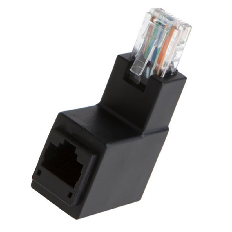  Đầu đổi RJ45 đực ra RJ45 cái bẻ góc - Đầu nối mạng bẻ góc 1 đầu đực 1 đầu cái 