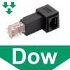 Đầu đổi RJ45 đực ra RJ45 cái bẻ góc - Đầu nối mạng bẻ góc 1 đầu đực 1 đầu cái