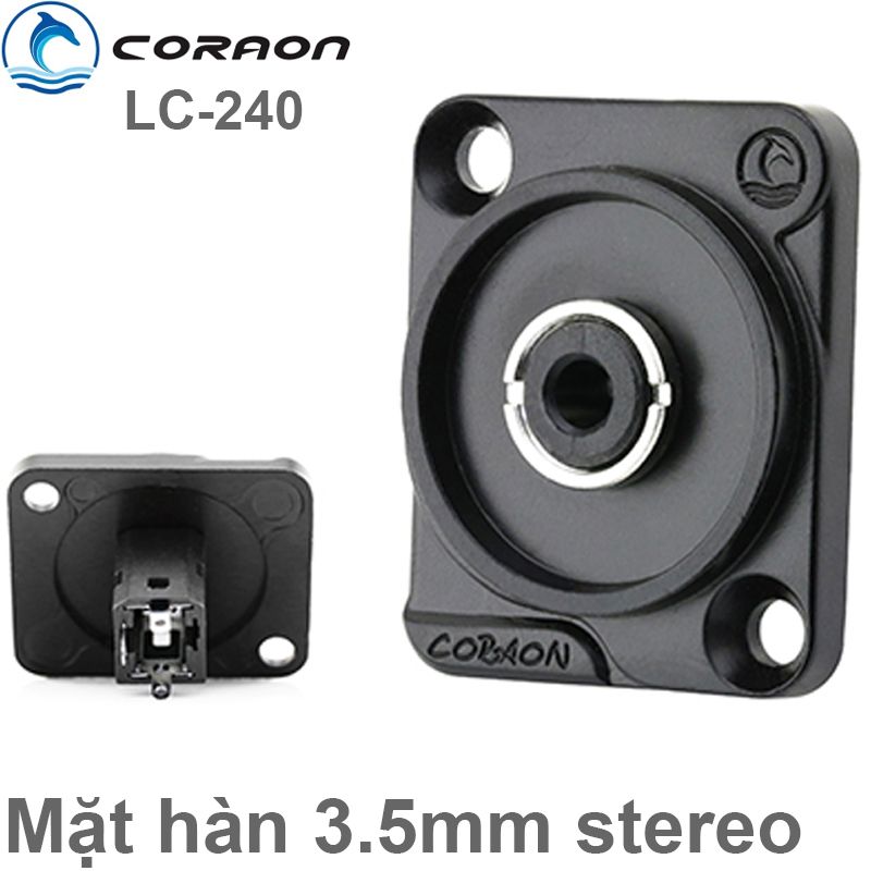  Đầu hàn jack cắm audio 3.5mm stereo Female kèm mặt bắt vít Coraon LC-240 